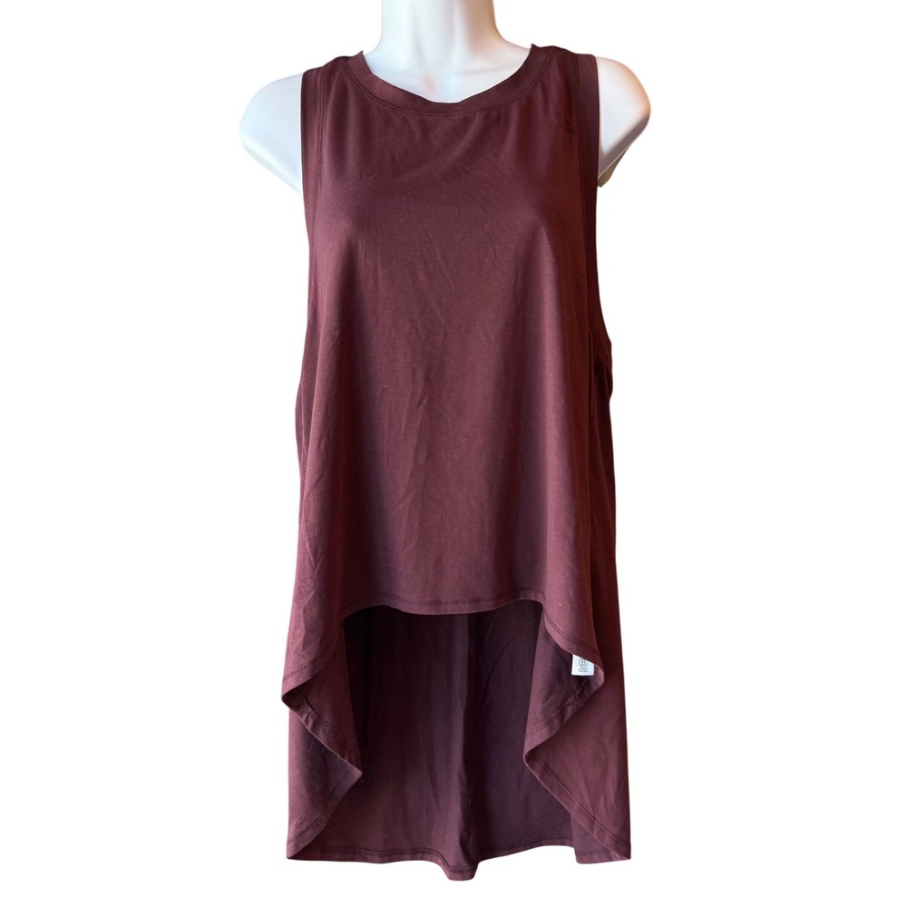 Athleta High Low Racerback Tank Top Burgundy Women's Size Small Activewear